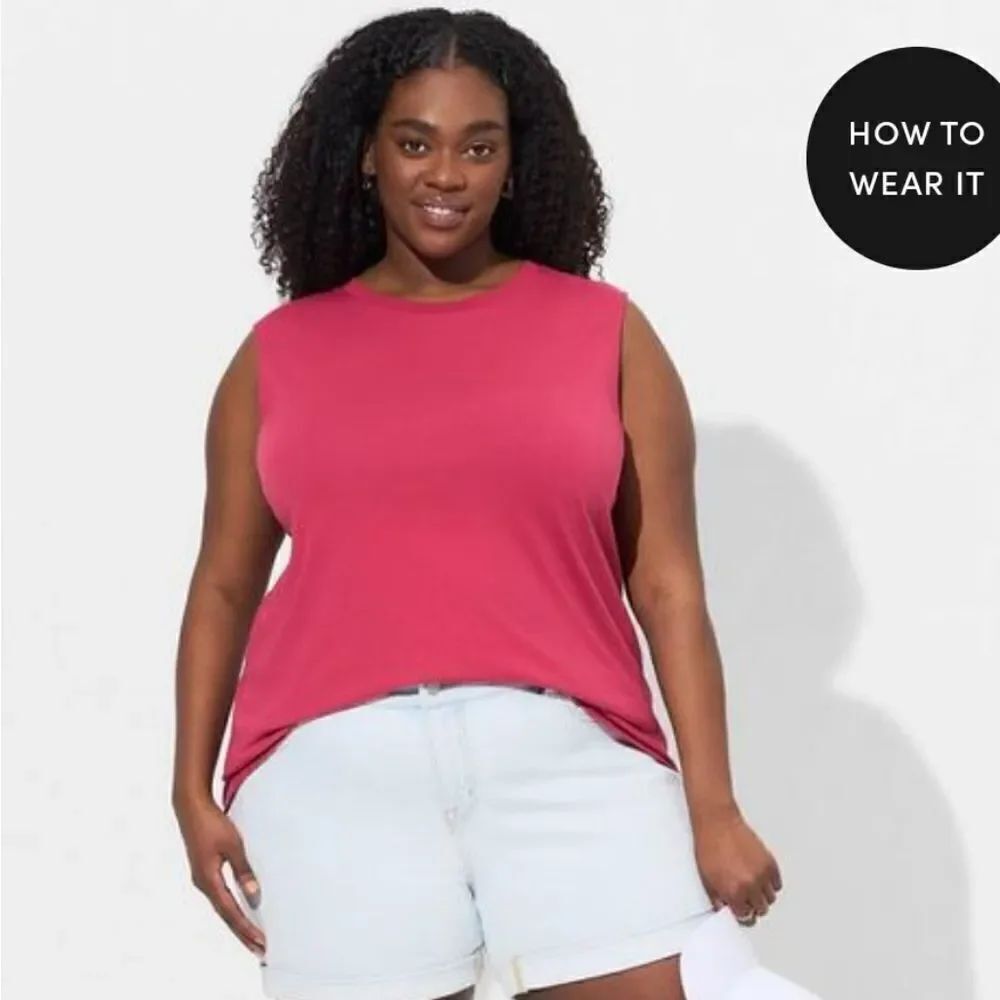 Torrid Vintage Cotton Jersey High Neck Tank - New